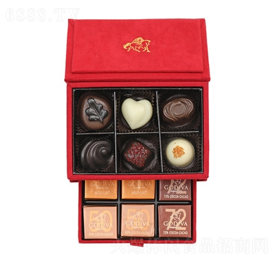 歌帝梵優選巧克力禮盒12顆裝（紅色迷你款）