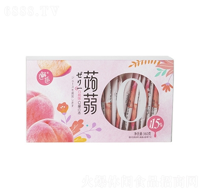 邂逅蒟蒻Q果凍360g盒裝水果味布丁魔芋吸吸凍網紅休閑零食白桃味