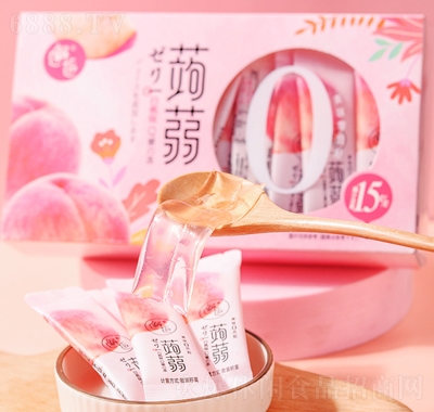 邂逅蒟蒻Q果凍360g盒裝水果味布丁魔芋吸吸凍休閑零食蜜桃味